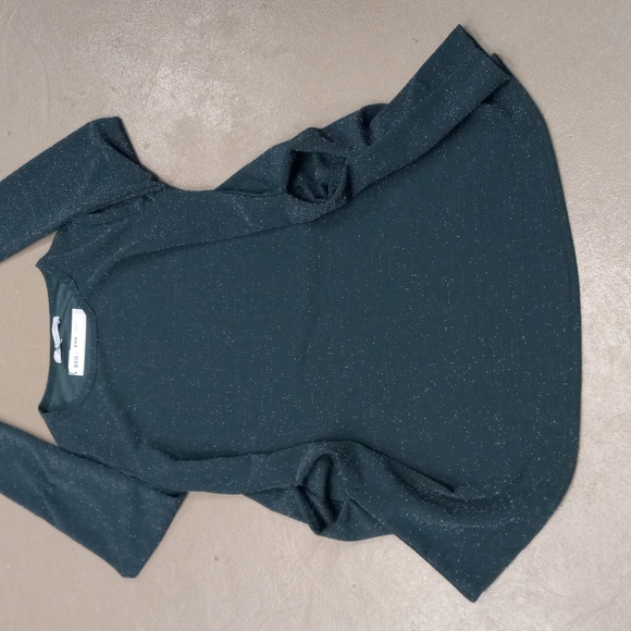 Arianna By Howard's Shimmery Emerald Colored Shirt /Dress With Pockets - Picture 7 of 12